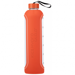 Butelka szklana KiCA Hydro Glass 1000 ml - pomarańczowa